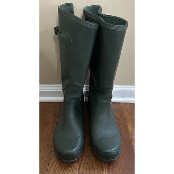 LL Bean Wellie Rubber Rain Boots Women's Size 9 Green Tall Muck Boot - Picture 3 of 10